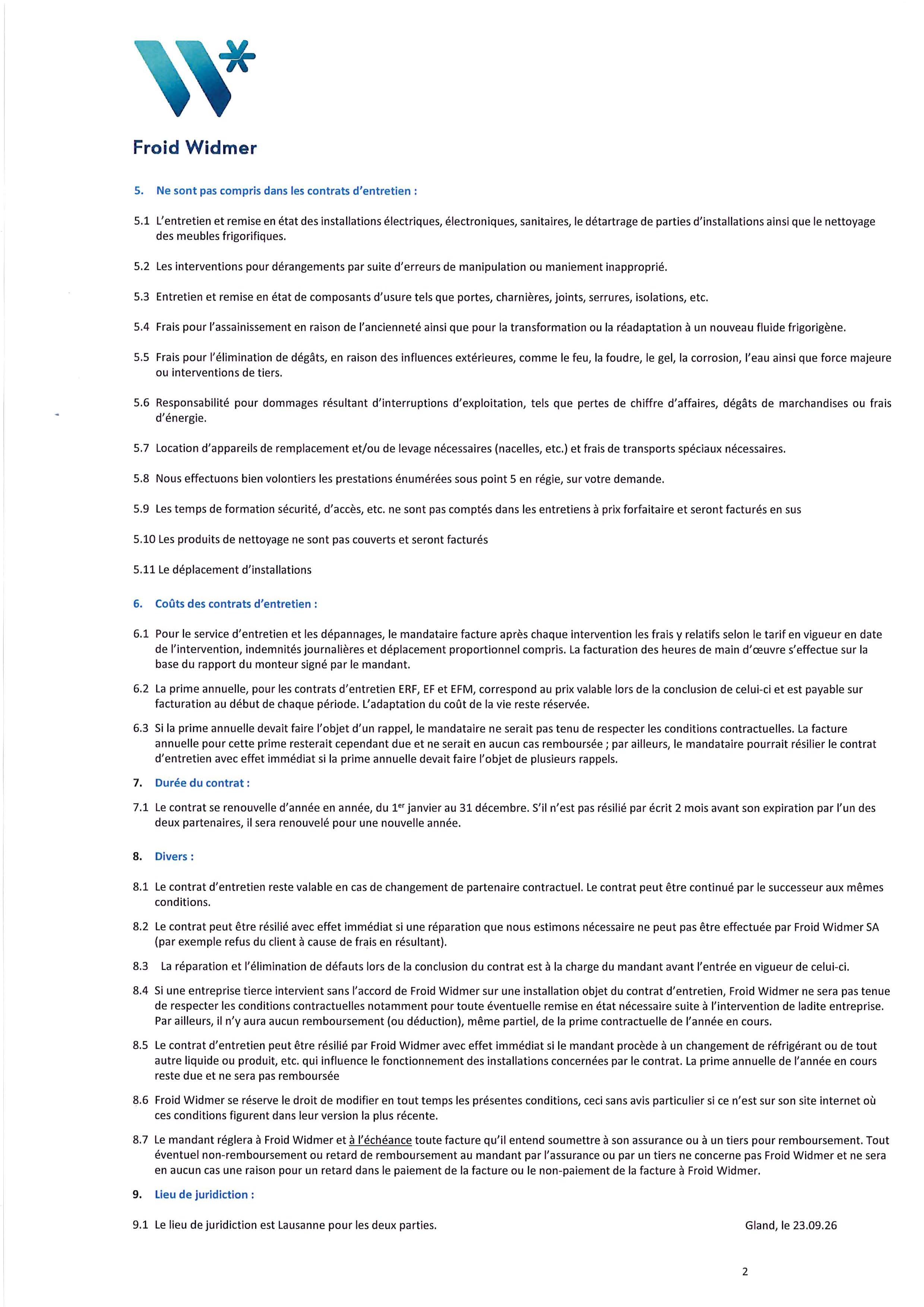 FWG CONDITIONS GENERALES POUR CONTRATS DENTRETIEN 23 09 26 Page 2